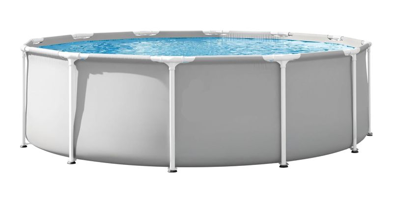 Round Frame Above-Ground Swimming Pool Set with Filter Pump &amp; Safety Ladder