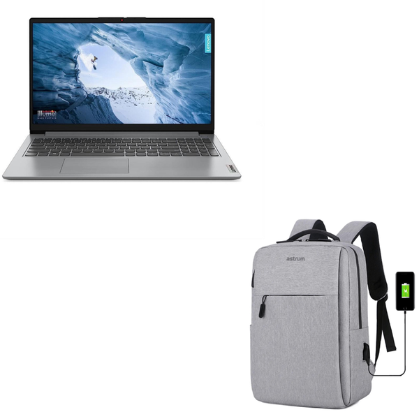 Lenovo IdeaPad 1 (8GB RAM, 256GB SSD ) &amp; Backpack with USB Port