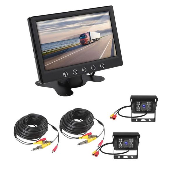 7-Inch Display Monitor with 2 Rearview Cameras Reverse Camera Kit