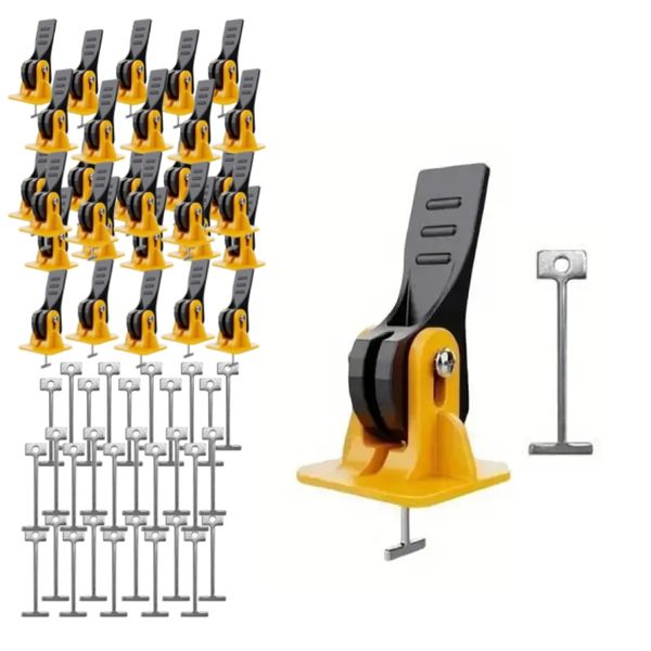 Tool DIY 100pcs Reusable Tile Leveling Kit with Clips &amp; Spare Steel Pins