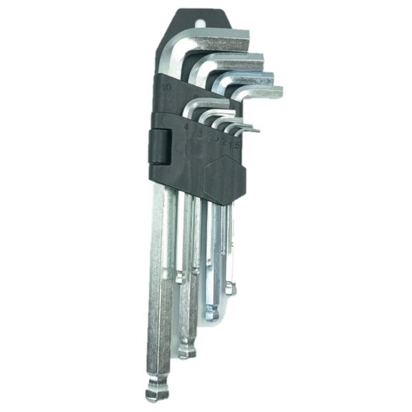 9 Piece Chamfered Ball Head Hex Allen Key Tool Set - TF212