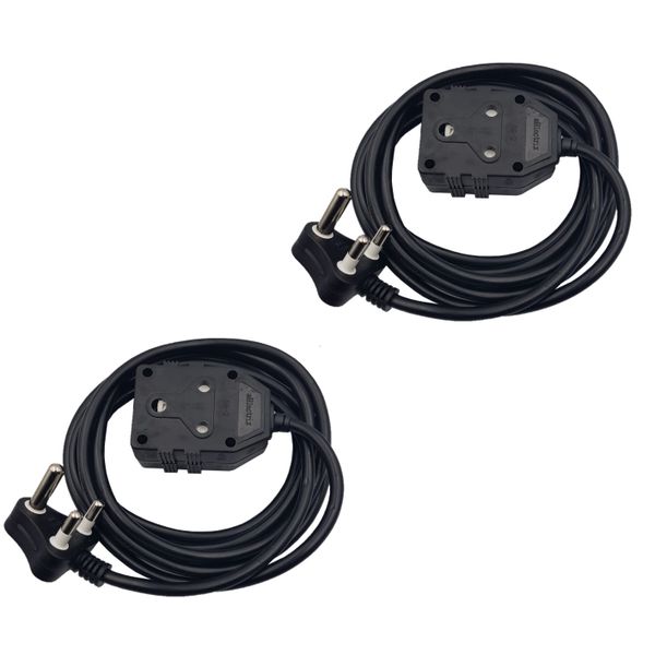 2 Pack: Black 3m Extension Electrical Cord / Lead / Cable: Double Coupler