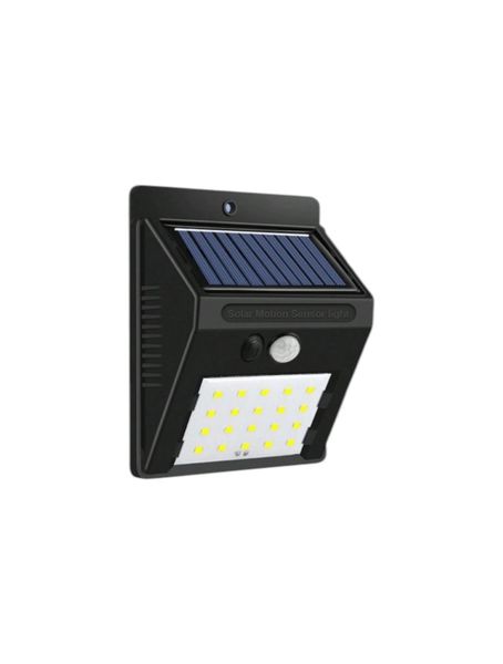 Solar Powered Motion Sensor Wall Light For Outdoor- Black