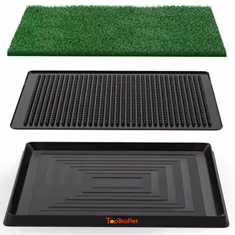 TopikaPet - Dog Grass Pad with Tray, Training Pee Mat, 20x25"51x64 CM Image
