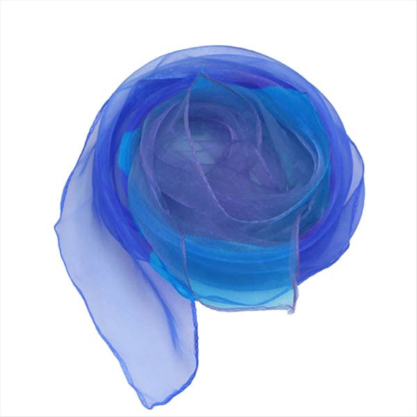 Sapphire Blue Gradient Color Small Scarf Dance Performance
