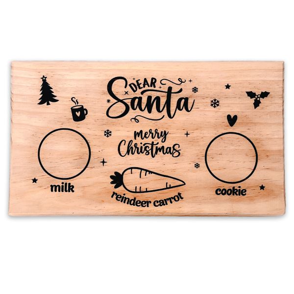 Pine Dear Santa Cookies &amp; Milk Father Christmas Snack Board Decor