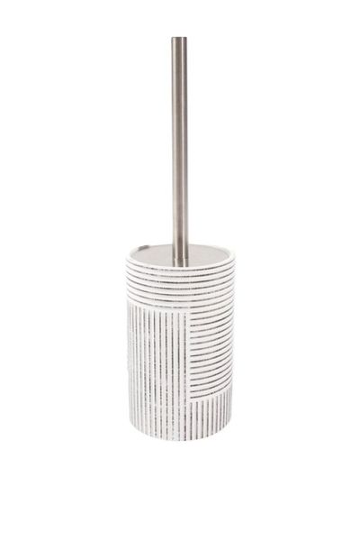 Stripe Polyresin Toilet Brush Set