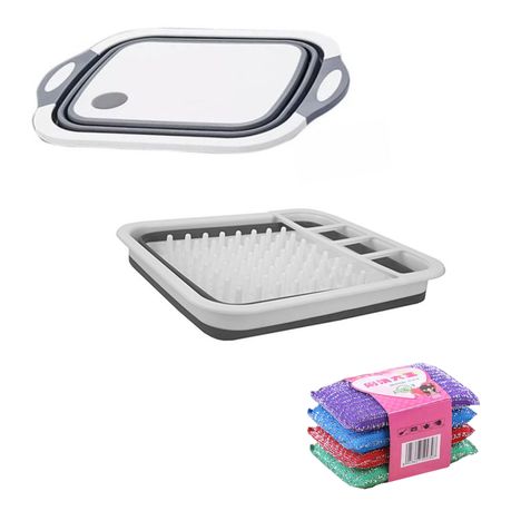 3 in 1 Combo Kitchen Utensil Drainer Basket with Tray