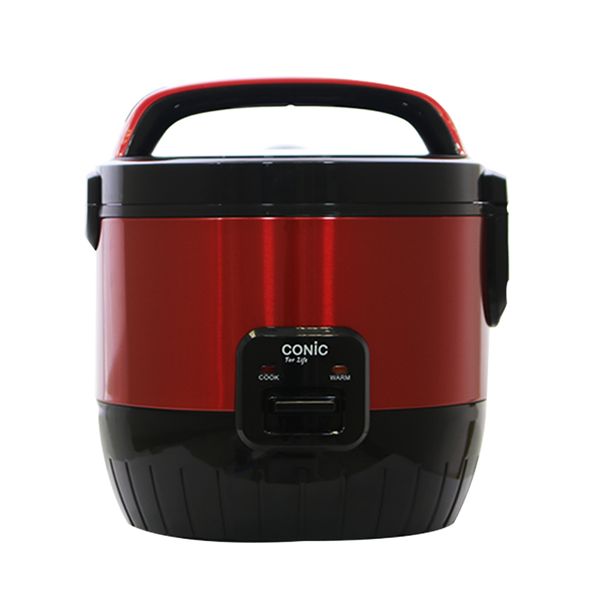 Conic 1.8 Litres Aluminium 3 in 1 Function Automatic Rice Cooker - Red