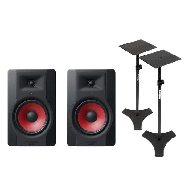 M-Audio Bx8 D3 Red Crimson Studio Monitors With image