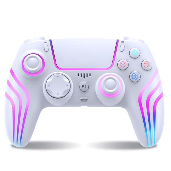 PS4 Wireless Controller - White Pink-Purple Gradient Pattern (1 Piece)