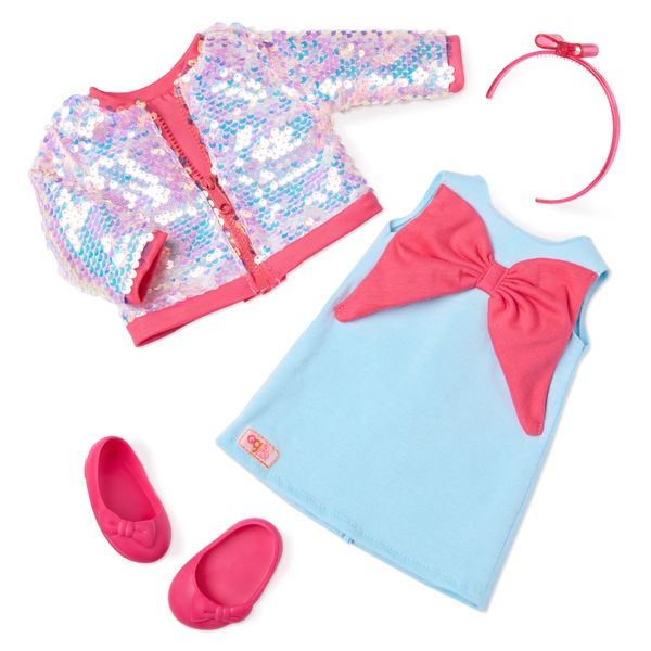 Our Generation 18-Inch Doll Sequin Bomber Jacket Outfit