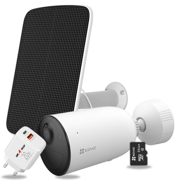 EZVIZ CB3 WiFi 120 days Battery Life 5,200 mAh- CCTV Camera &amp; Solar Panel