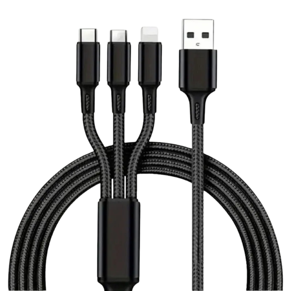 3-in-1 Multi-Functional Braided Charging Cable USB Power Mode