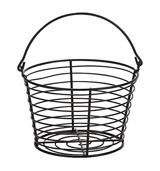 Sport Black Iron Portable Golf Ball Storage Basket Container Cart - 20cm