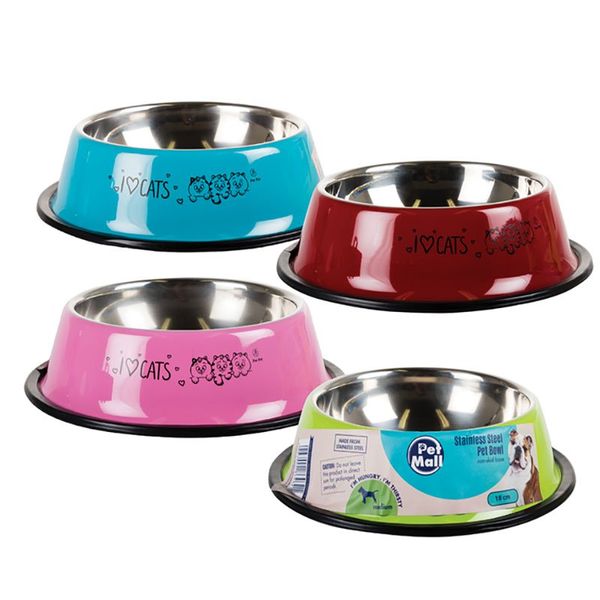 Bulk Pack x 4 Pet Dog/Cat Bowl Stainless Steel 18cm
