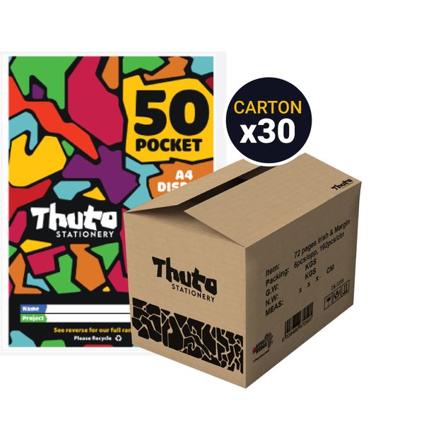 Thuto A4 Display File 50 Pocket (30 Pcs Carton) - Jazzy Edition