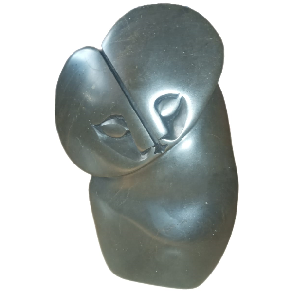 Kitro Grey Oblong Natural Stone Tabletop Lovers Sculptures 17cm