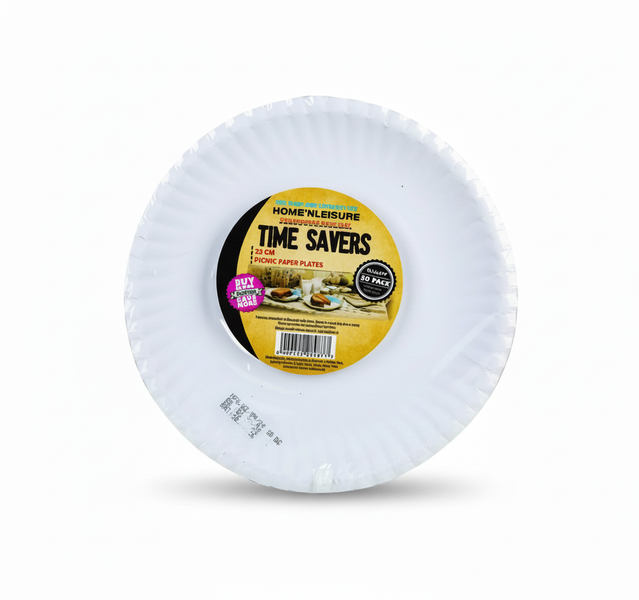 Home n Leisure 23cm Disposable Picnic Plates - 50 Piece Pack