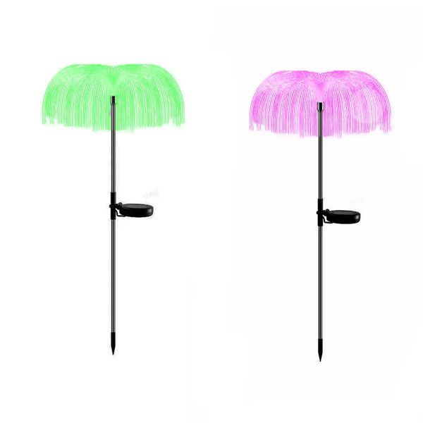 2 Pieces Multi-Colour Jellyfish Solar Lawn Lamp