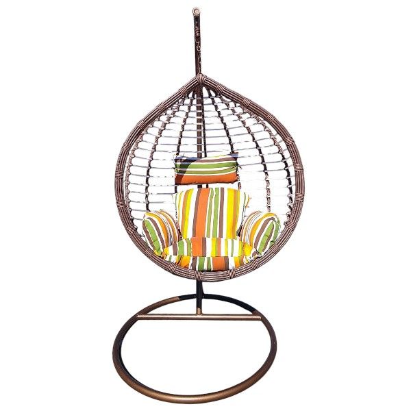 Brown &amp; White - Single Seater Swinging Chair