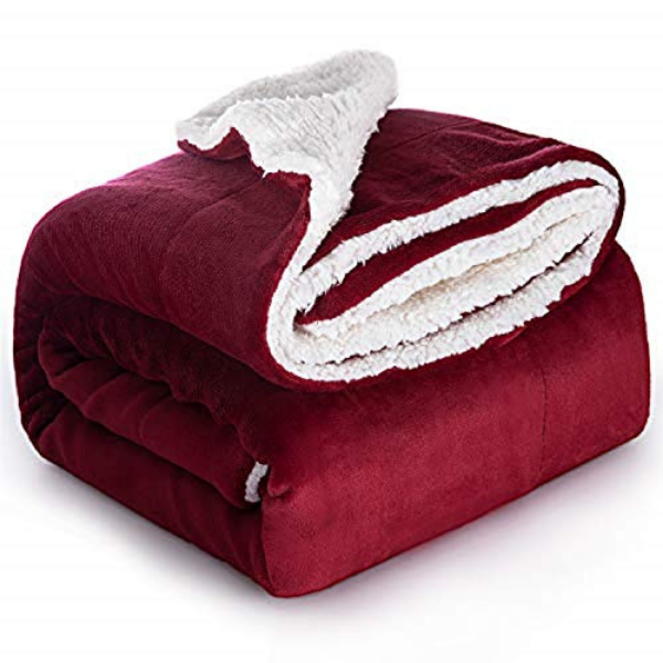 Luxuriously Soft Fleece Comforter Set - Maroon