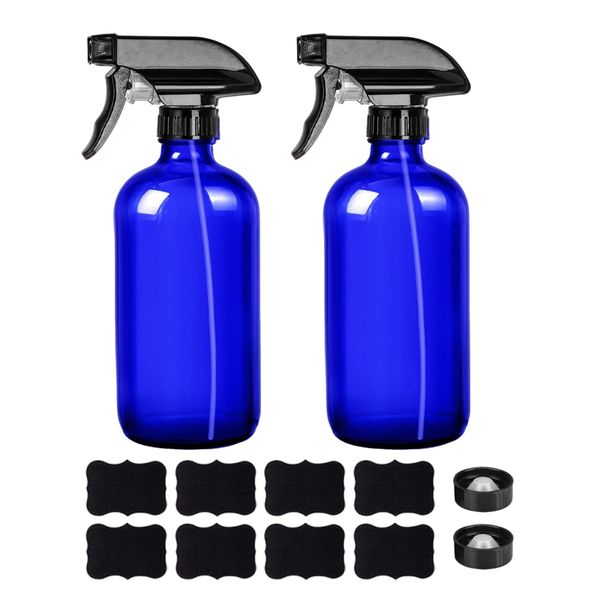 2 Pack Spray Bottles Glass Dual Model Fine Mist for Hair Gardening 500ml