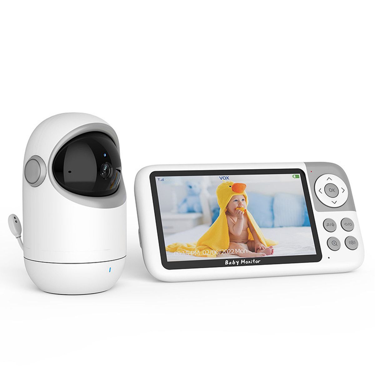 5" HD Wireless Baby Monitor with Night Vision & Temperature Sensor