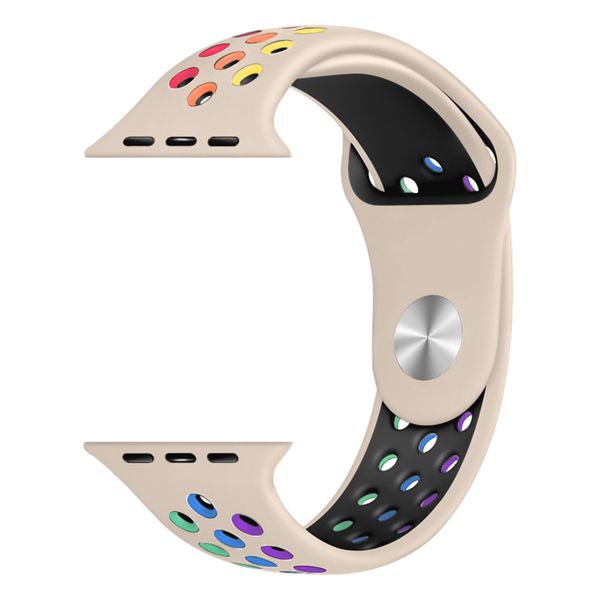 Rainbow Silicone Sport Watch Strap/Band For Apple Watch - 42/44/45 mm