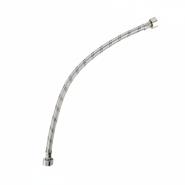Braided Stainless Steel Flexible Hose 15mm x 450mm for Plumbing