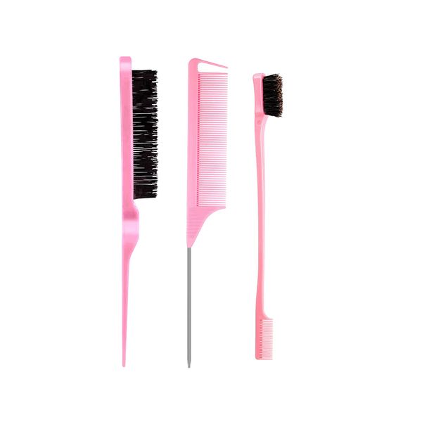 3 Pieces Hair Styling Comb Set Teasing Hair Brush Hair Edge Brush