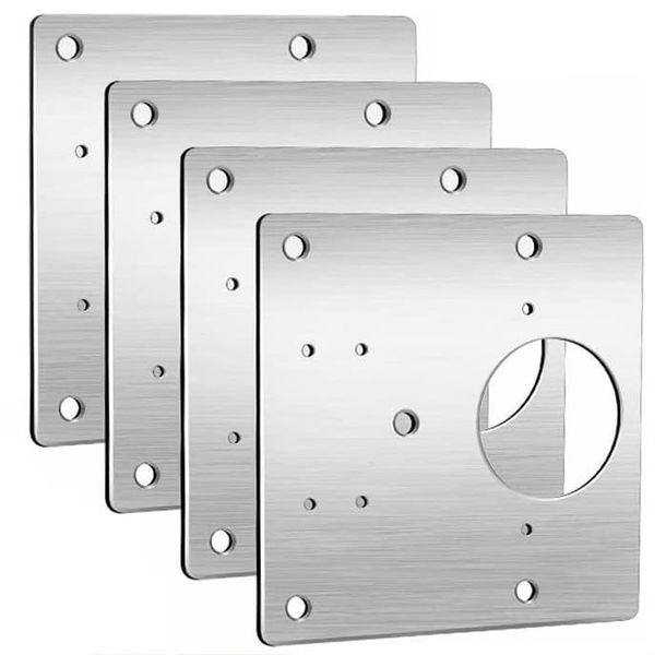Micaiah Stainless Steel Cupboard Cabinet Door Repair Plates 4 Pack