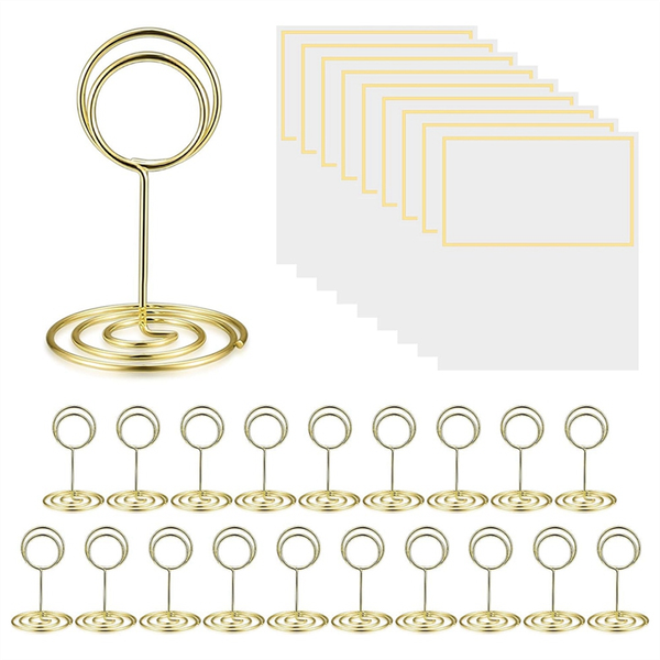 20 Pcs Place Card Holders, Table Number Holders, Table Card Holders, Gold M