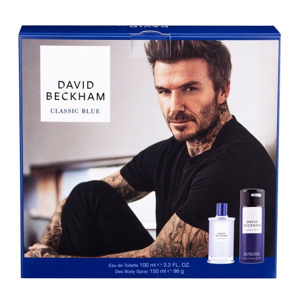 David Beckham Classic Blue Deodorant Body Spray 150ml &amp; EDT 100ml Set