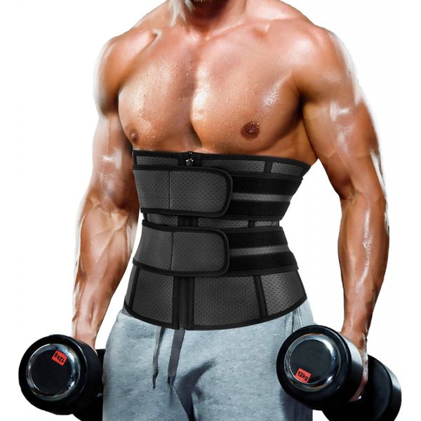 Men Neoprene Waist Trainer Sweat Belt Tummy Control Slimming Body Shaper