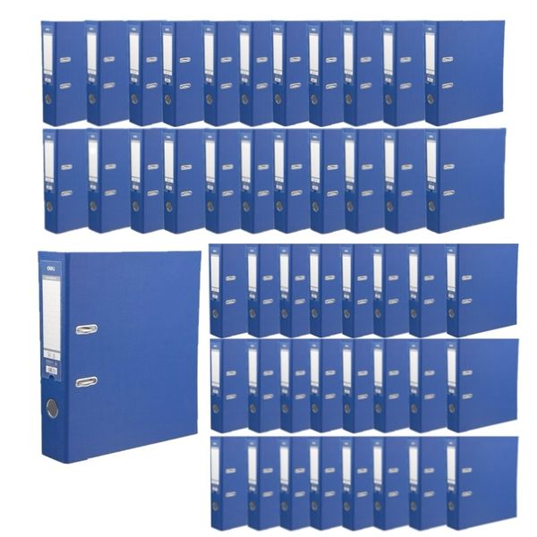 Deli Polypropylene A4 Arch File 50Pcs, Half Coated Lock, Metal Rail 76 mm