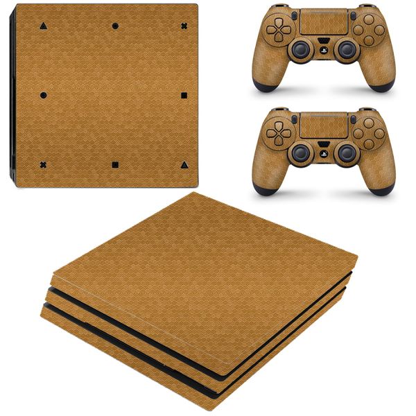 Decal Skin Compatible with PS4 Pro - HoneyComb Gold (Textured) (Decal Only)