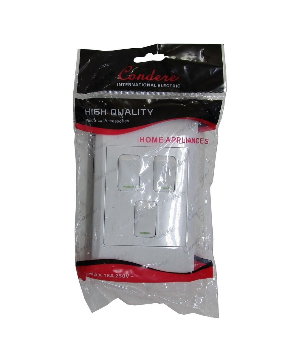 Condere Electrical Wall Switch 3 Lever x2 Shop Today. Get it Tomorrow