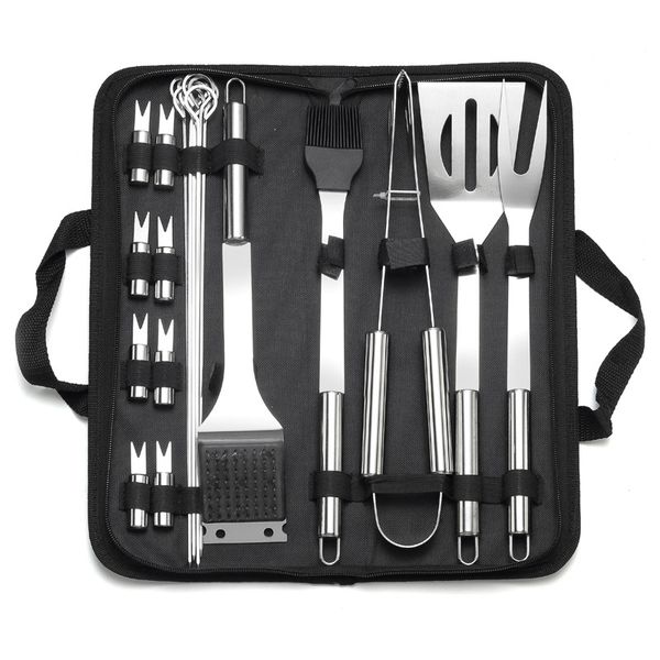 20Pcs Barbecue Tool Stainless Steel Sets Kitchen Utensil Bbq Grill
