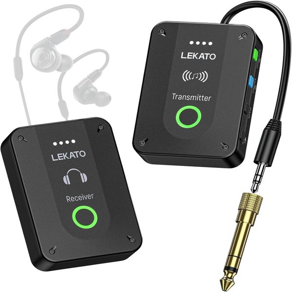 LEKATO MS-2 Wireless In Ear Monitor System 2.4G Stereo IEM System Auto-Pair