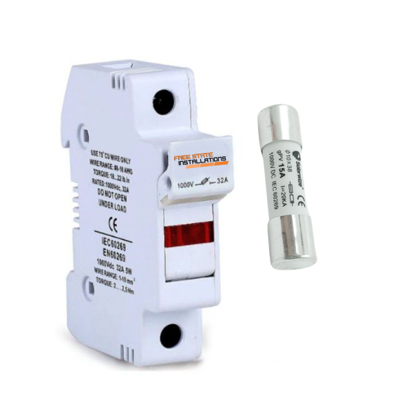 Solar Fuse Holder + 15 Amp DC Fuse
