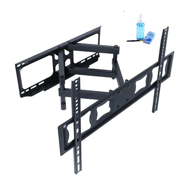 Black Full Motion 37 -80 TV Bracket Wall Mount+ Screen Cleaning Kit