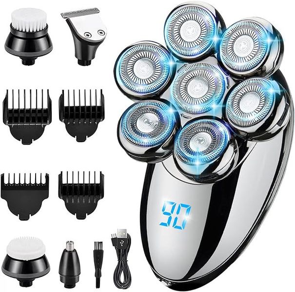 Electric Razor for Men, IPX8 Waterproof Dry/Wet Bald Head Shaver