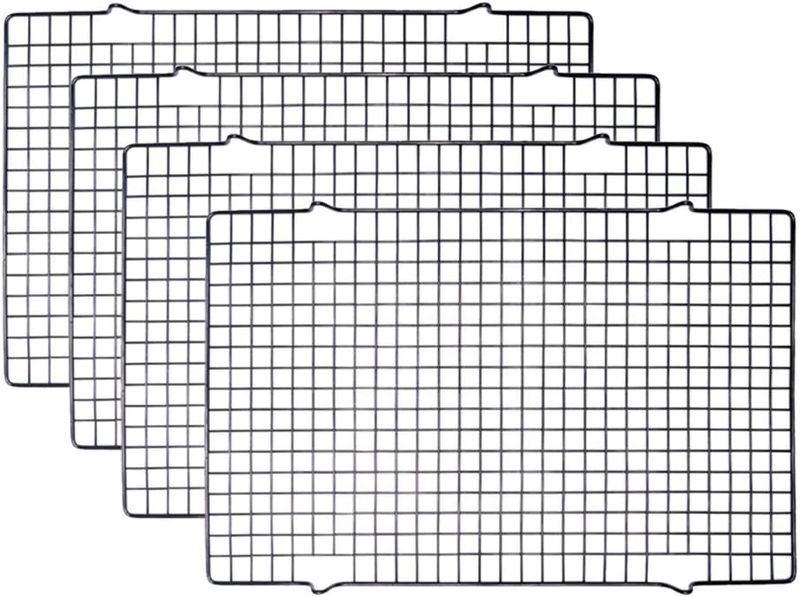 4-Pack Stainless Steel Cooling Rack, 16 x 10 Inch, Nonstick for Baking