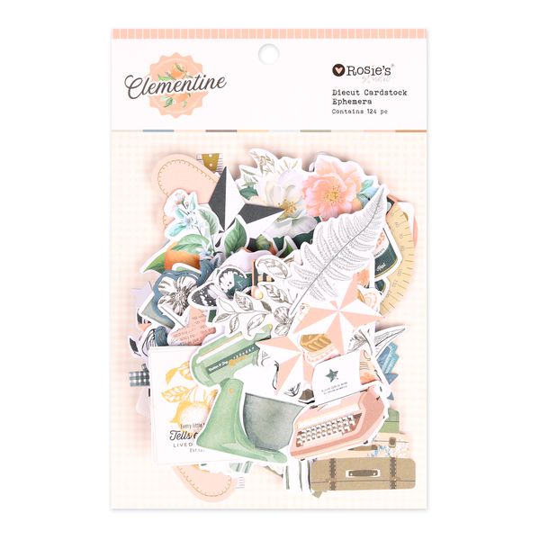 Clementine Cardstock Diecut Ephemera 124 pieces