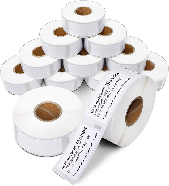 Aegis Compatible Labels Replacement for DYMO 30336 (1" X 2-1/8") - 12 Rolls