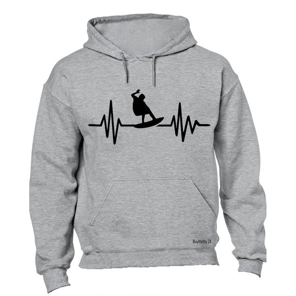 Surfer Lifeline - Mens - Hoodie - Grey
