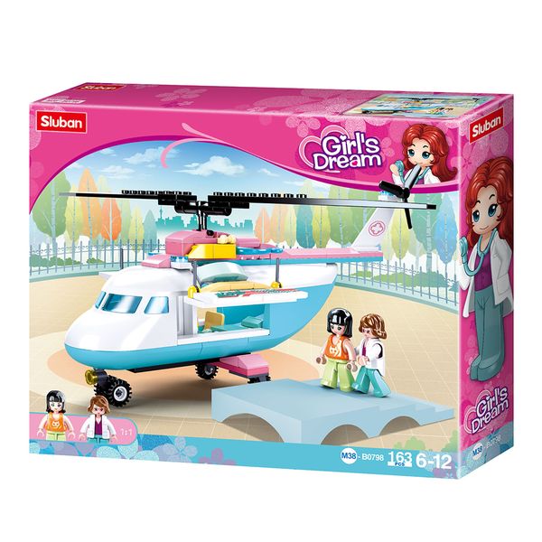Sluban Building Set: Girls Dream Helicopter - 163 Pieces