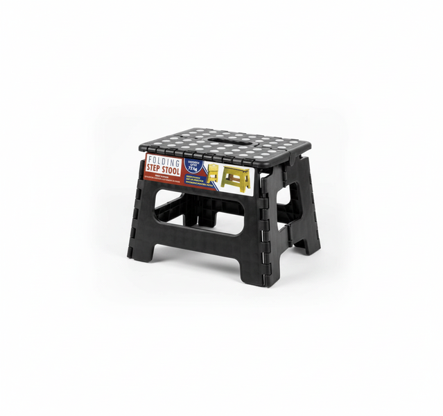 Durable Collapsible Step Stool - 25x21x21 cm Black for Home Use