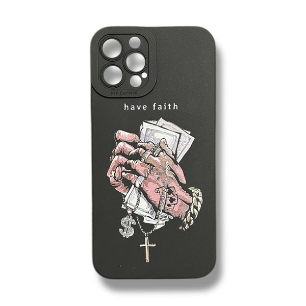 Faith &amp; Hustle Black Silicon Protective Case